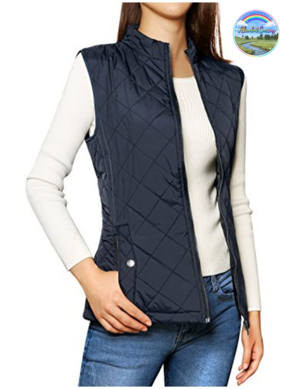 Women's Lightweight Puffer Vest Sleeveless Zip Up Quilted Padded Gilet